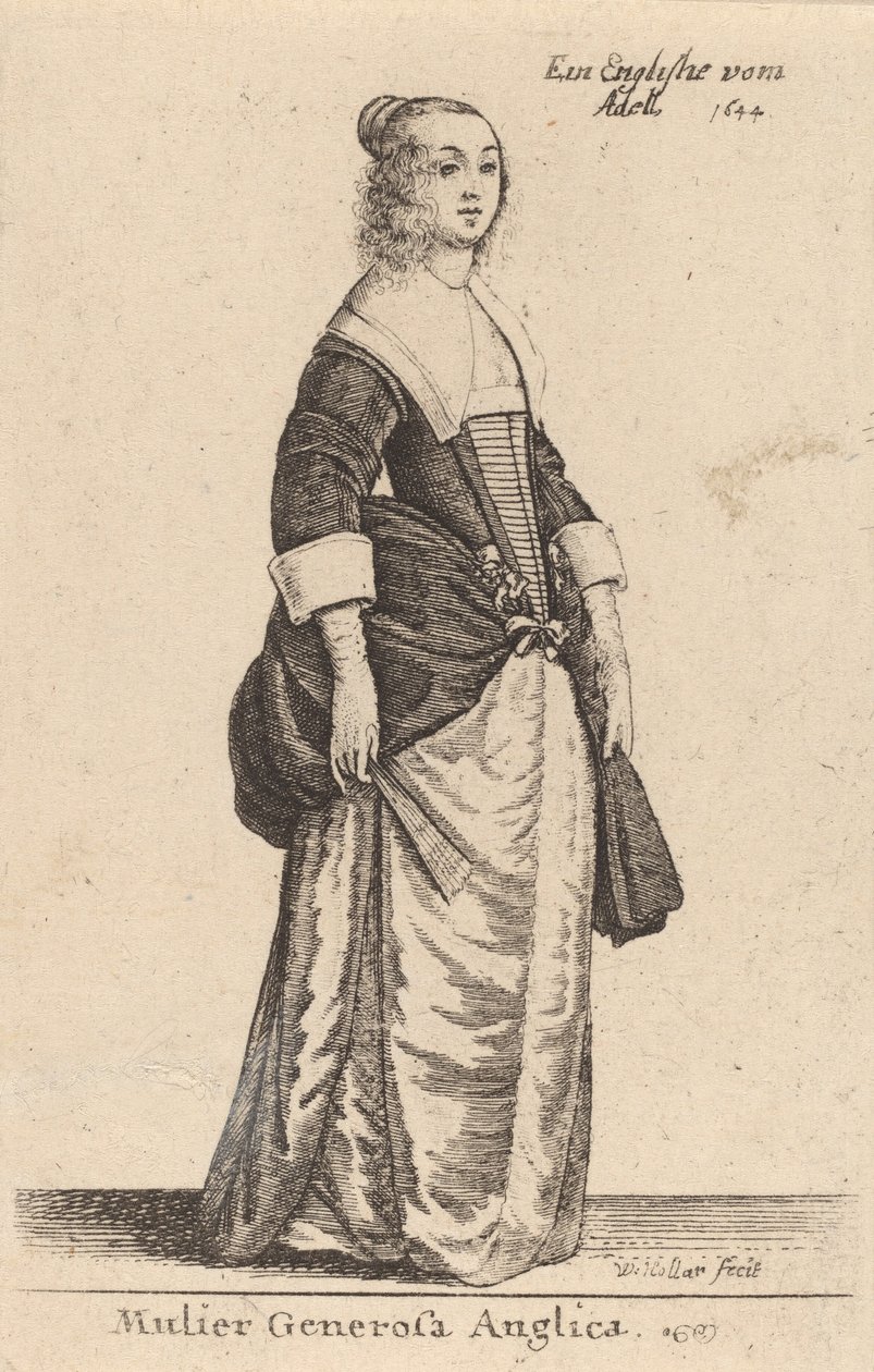Anglická urozená žena, 1644 od Wenceslaus Hollar