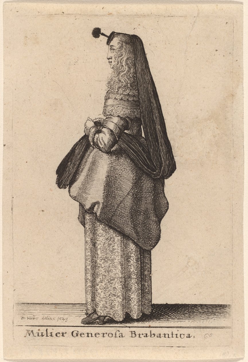 Velkorysá žena z Brabantska od Wenceslaus Hollar