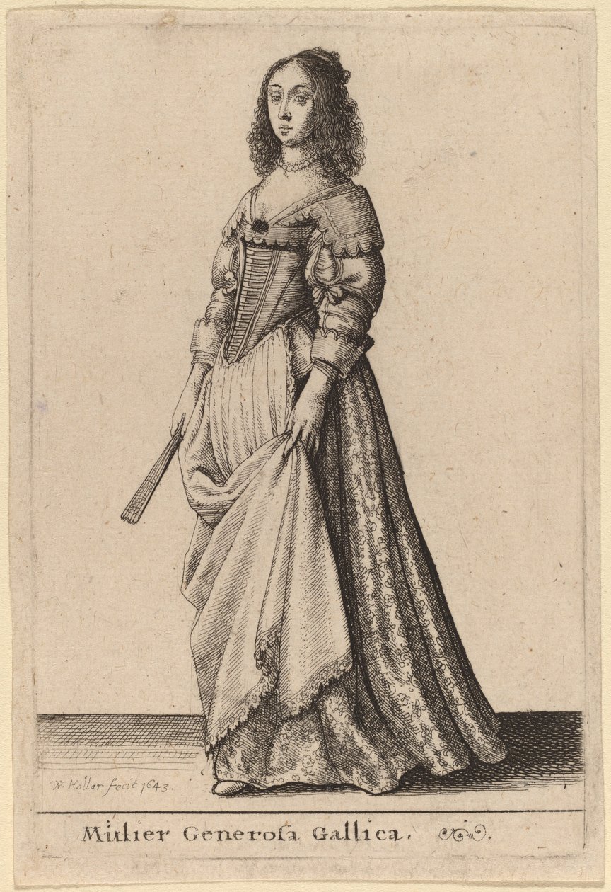 Velkorysá Francouzka od Wenceslaus Hollar