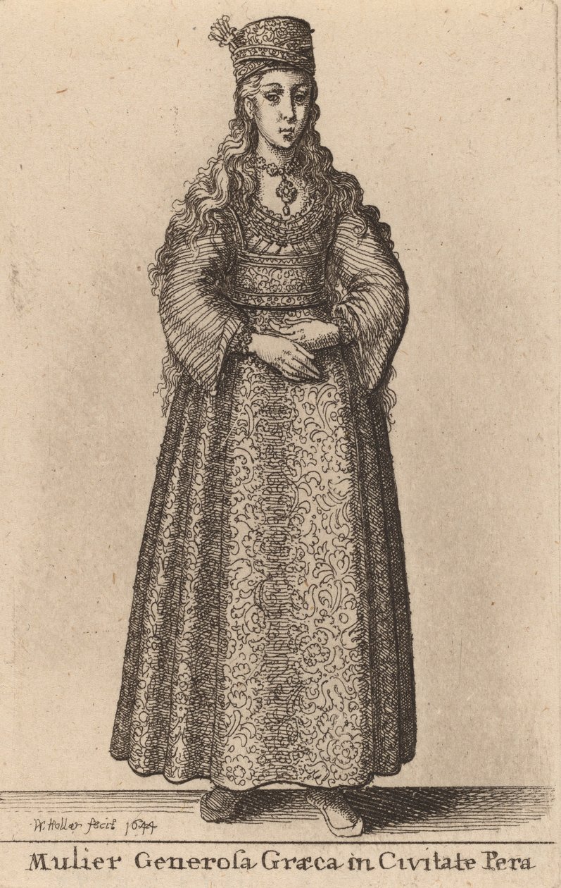 Urozená Řeka ve městě Pera, 1644 od Wenceslaus Hollar