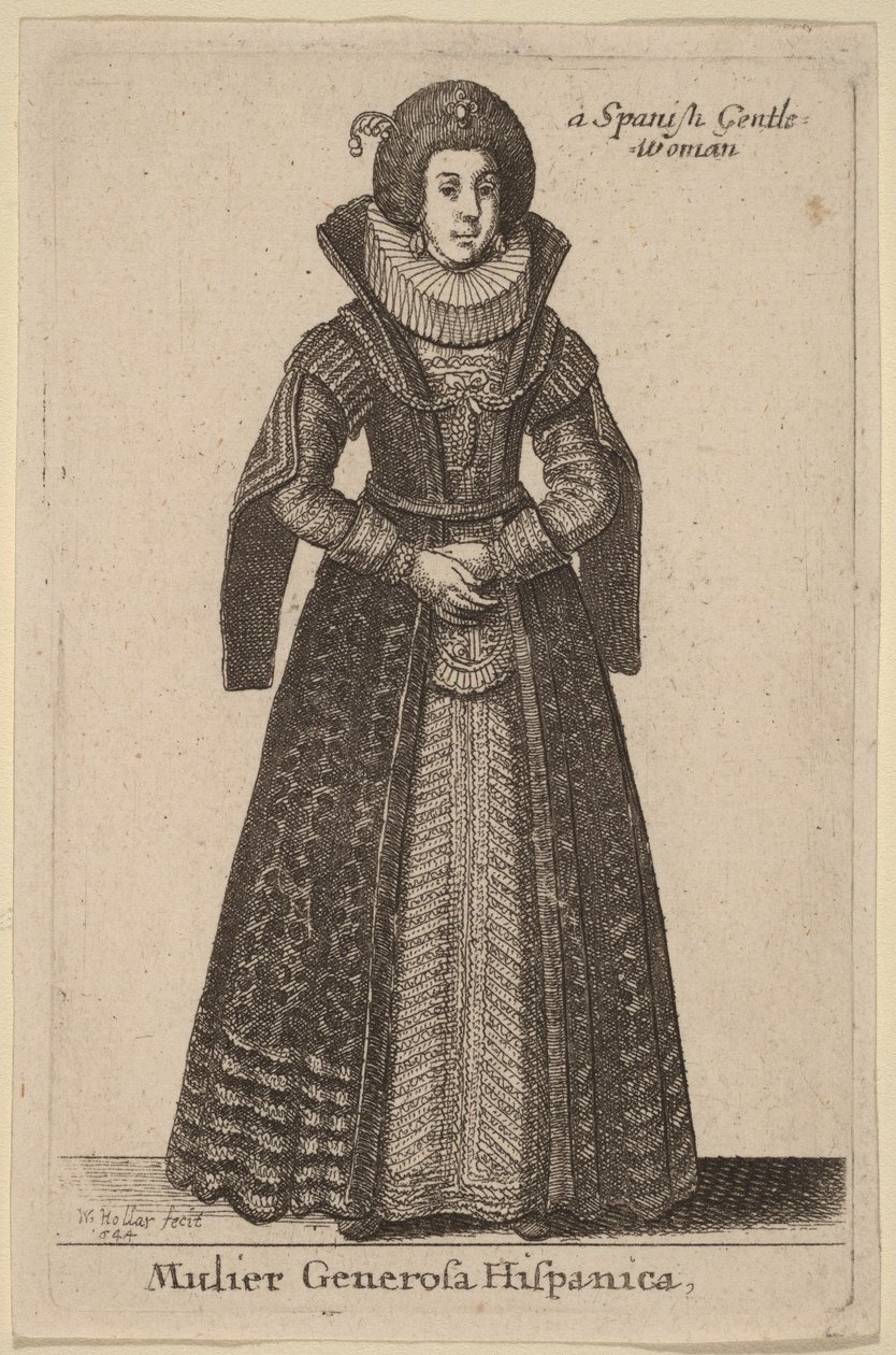 Španělská šlechtična od Wenceslaus Hollar