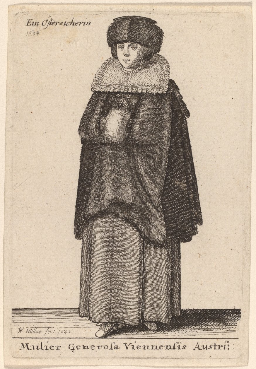 Velkorysá žena jižní Vídně od Wenceslaus Hollar
