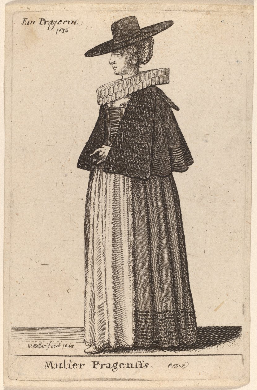 Žena z Prahy od Wenceslaus Hollar