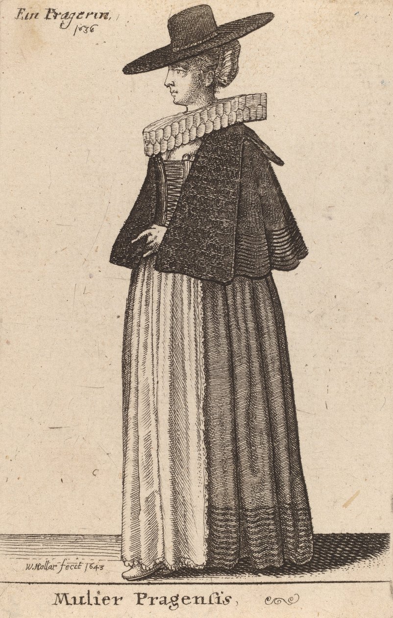 Pražská žena, 1643 od Wenceslaus Hollar