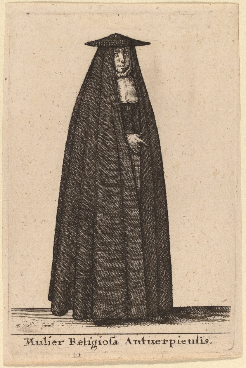 Náboženská žena z Antverp od Wenceslaus Hollar