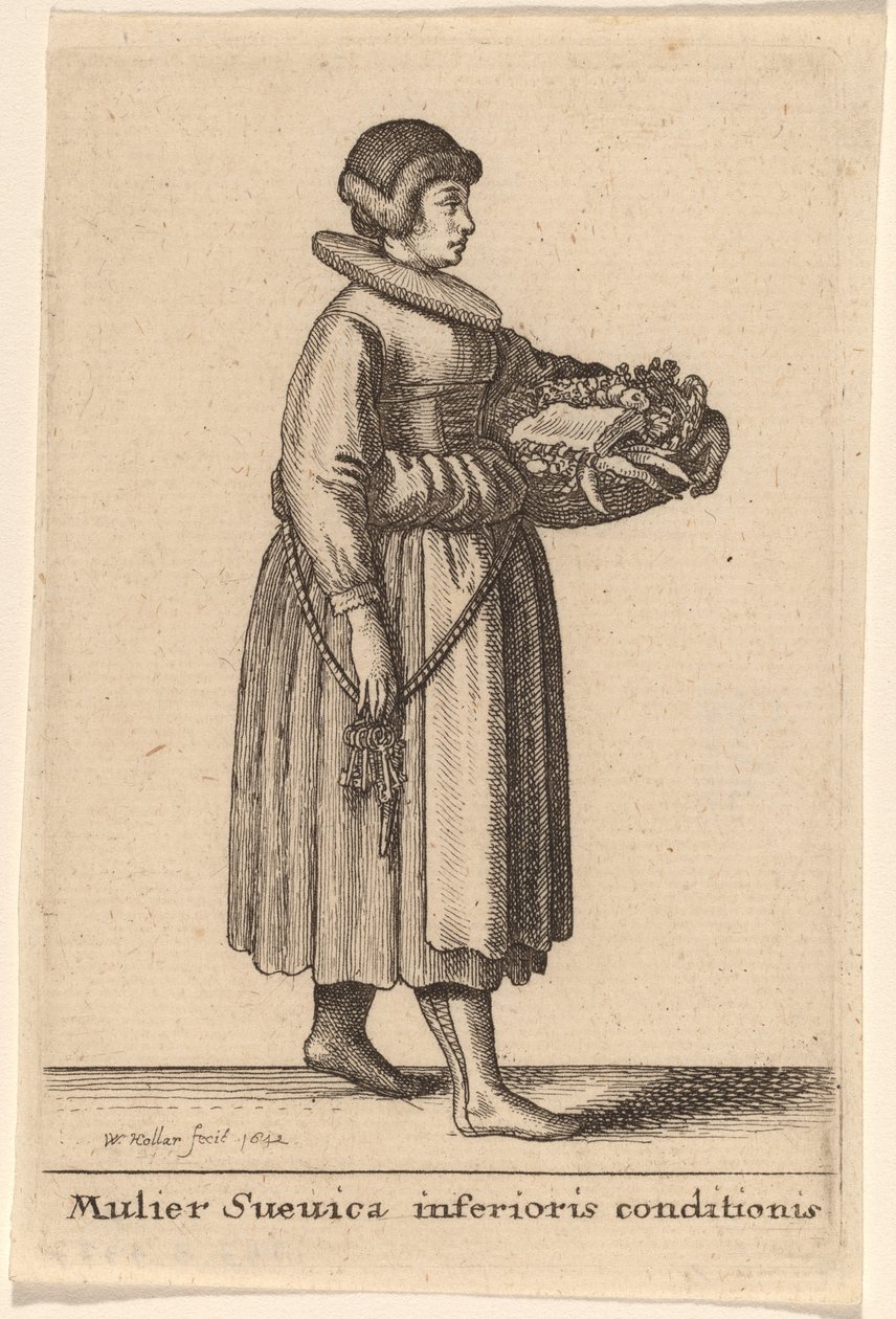 Švédská žena v podřadném stavu od Wenceslaus Hollar