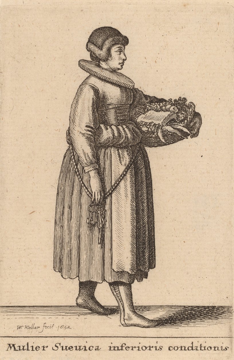 Švédka v horším stavu, 1642 od Wenceslaus Hollar