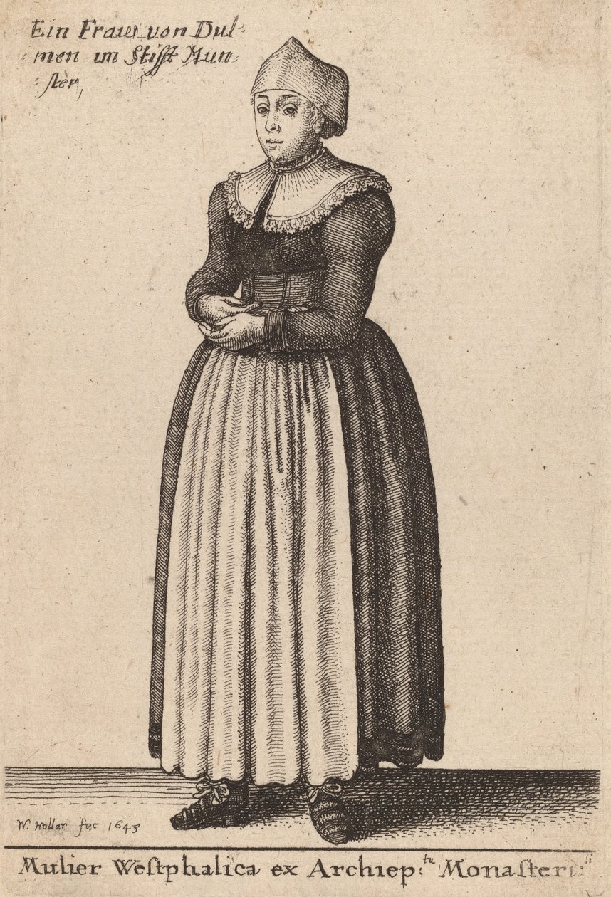 Vestfálská žena arcibiskupa kláštera, 1643 od Wenceslaus Hollar