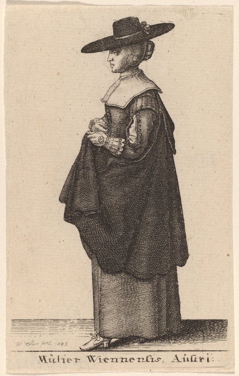 Žena z rakouské Vídně od Wenceslaus Hollar