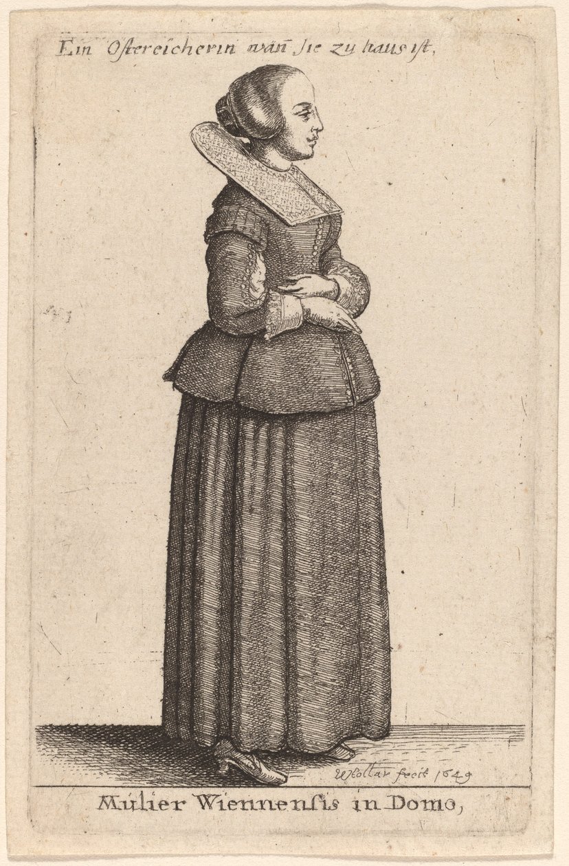 Žena z Vídně v domě od Wenceslaus Hollar