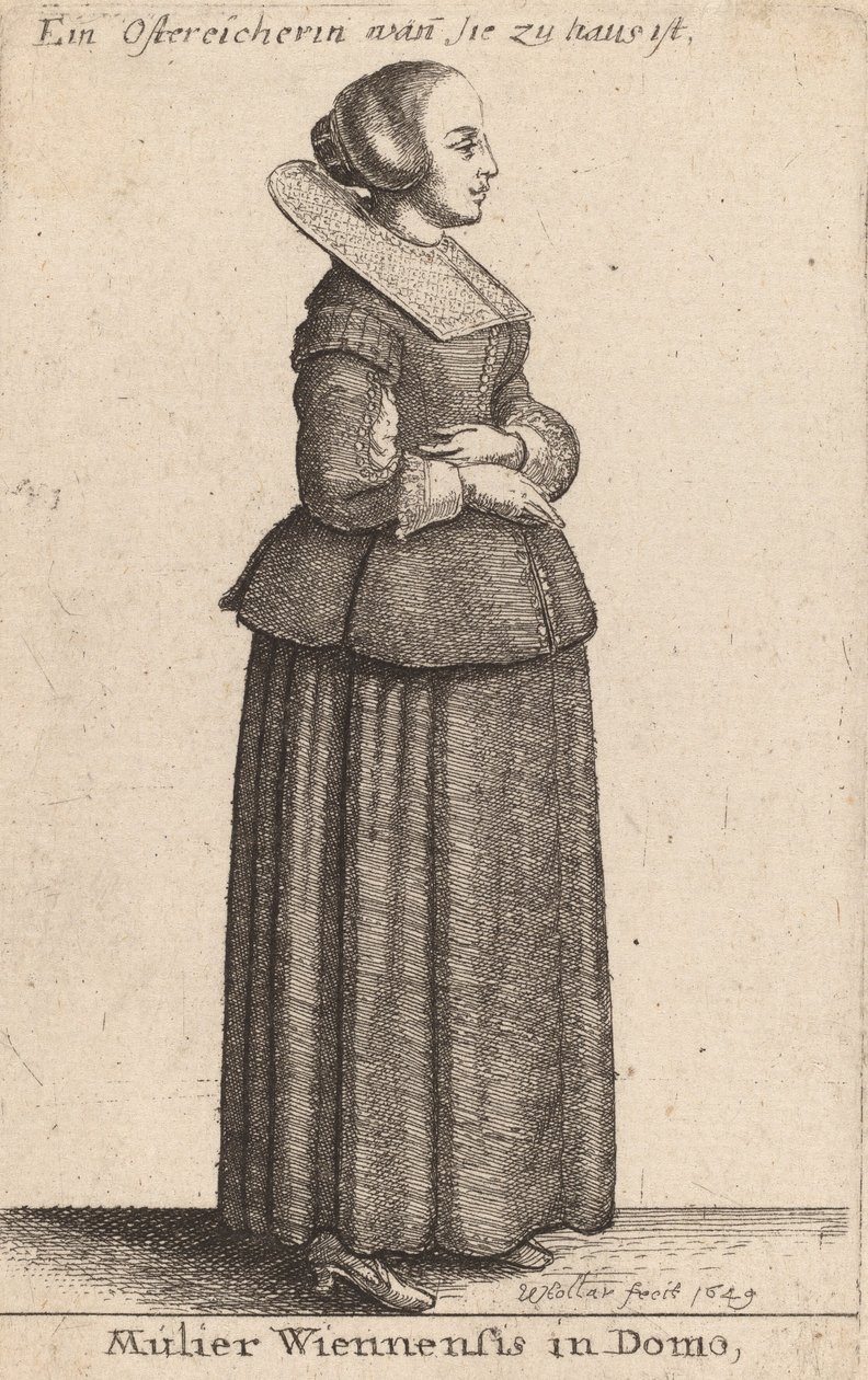 Žena z Vídně v domě, 1649 od Wenceslaus Hollar