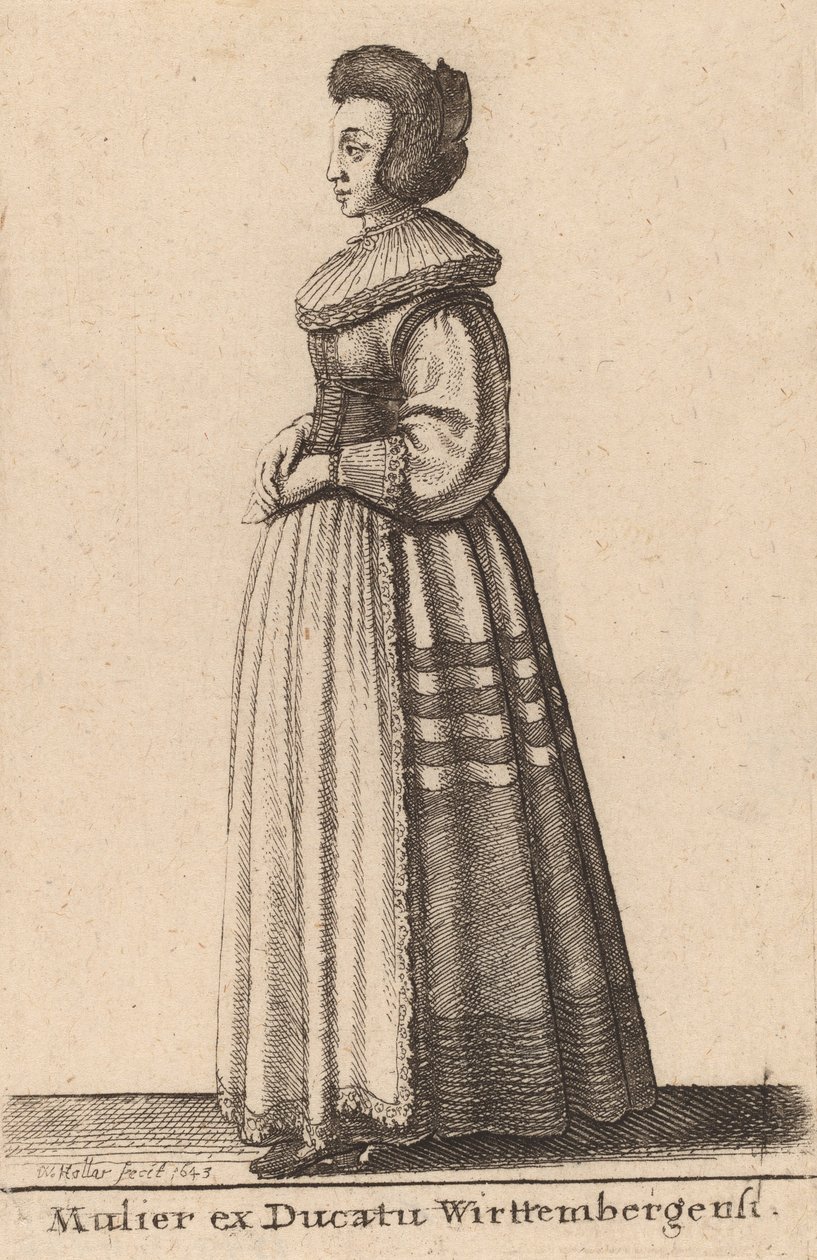 Žena vévodství Wirttemberg, 1643 od Wenceslaus Hollar