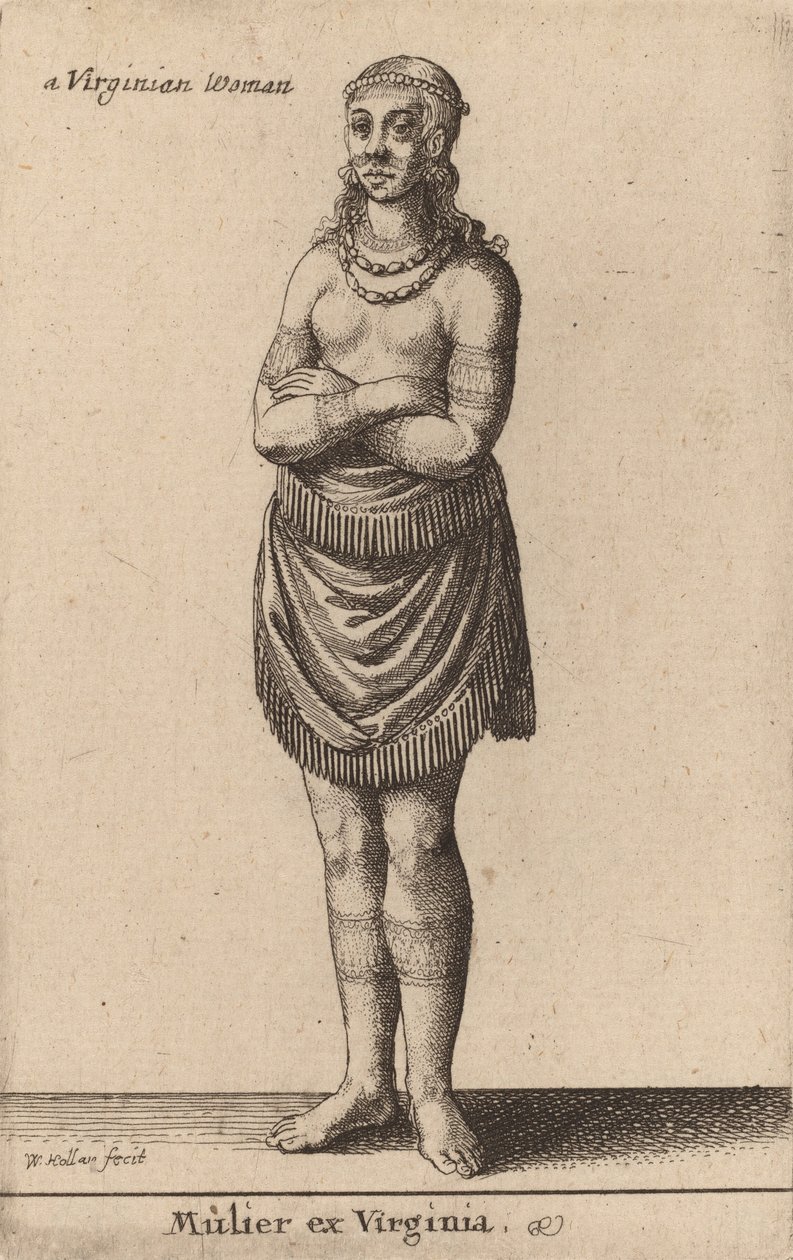 Žena z Virginie. od Wenceslaus Hollar