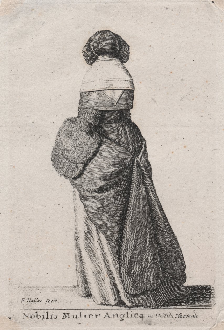 Nobilis Mulier Anglica ve Vestitu Hiemali, 1643. od Wenceslaus Hollar