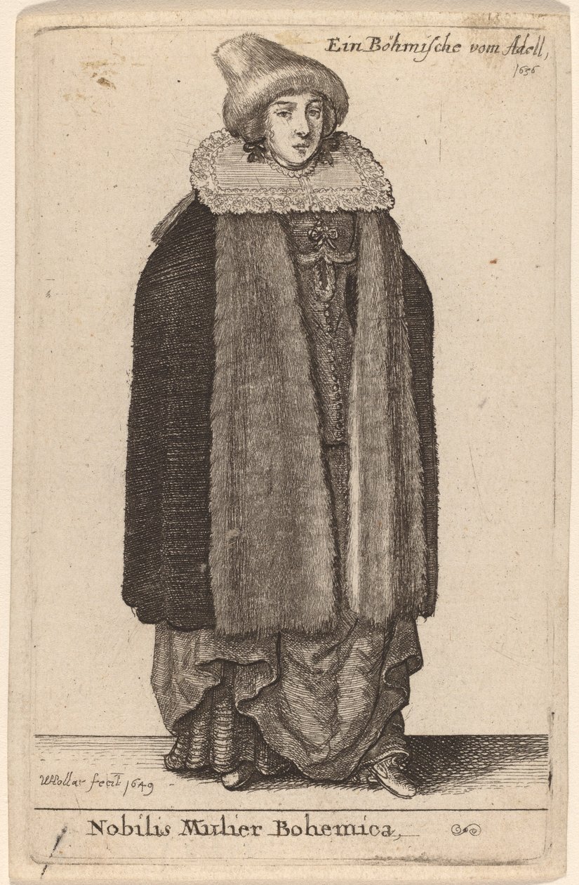 Ušlechtilá česká žena od Wenceslaus Hollar