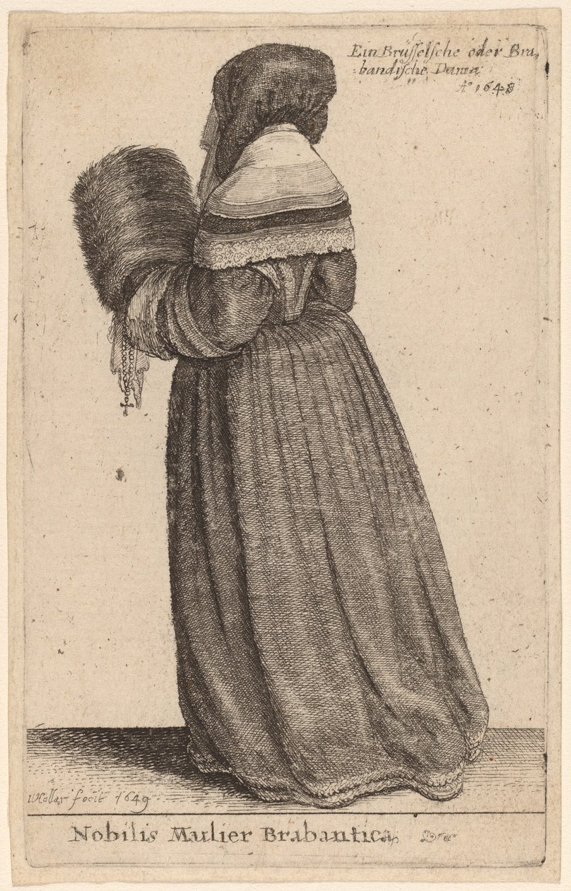 Urozená žena z Brabantska od Wenceslaus Hollar
