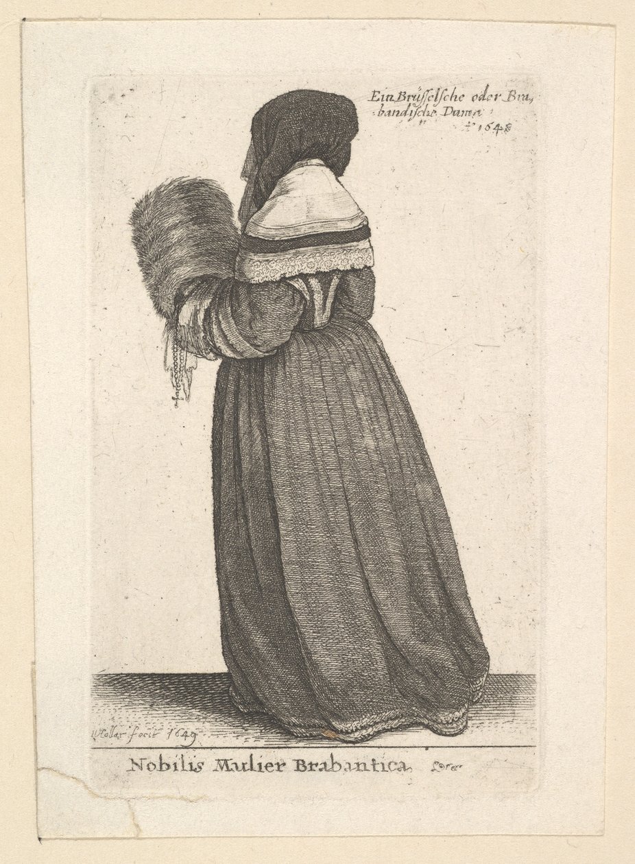 Brabantská šlechtična, Brabantská šlechtična, 1648 od Wenceslaus Hollar