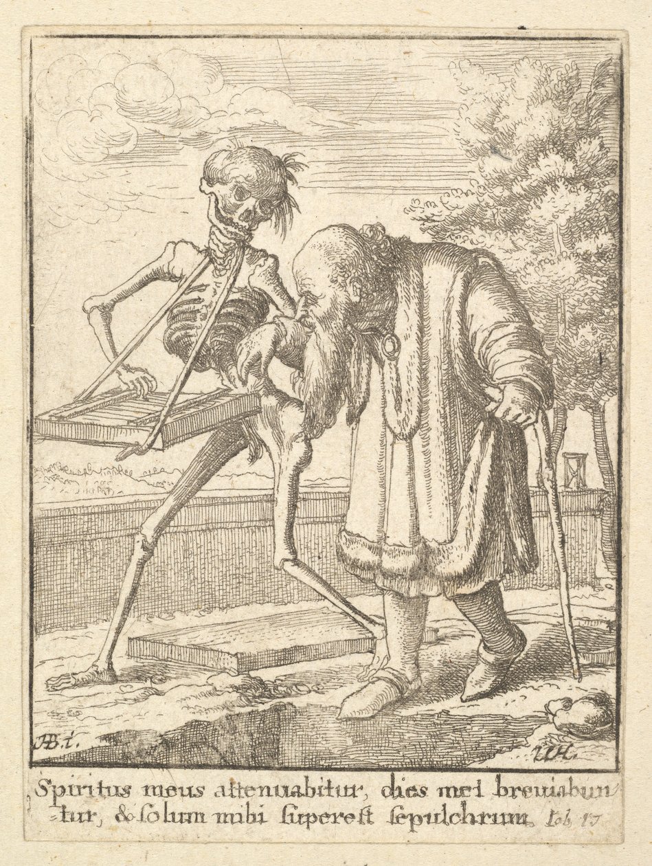 Starý muž, z Tance smrti, 1651. od Wenceslaus Hollar