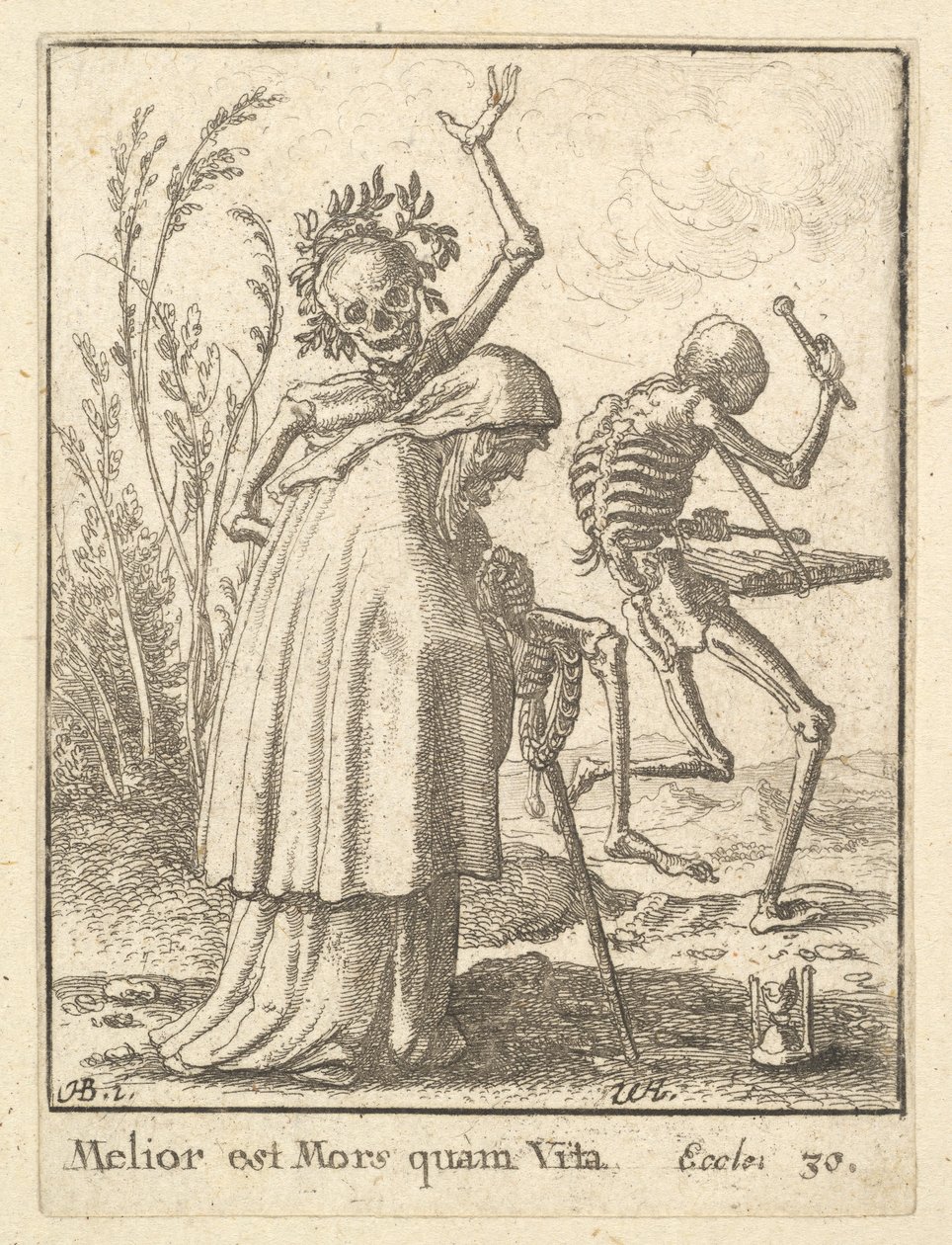 Stará žena, z Tance smrti, 1651. od Wenceslaus Hollar
