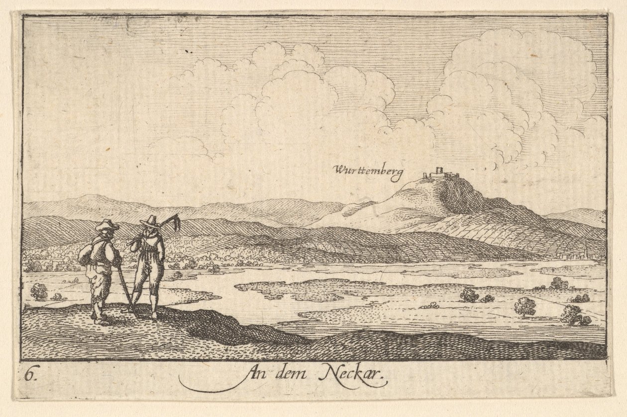 Na Neckaru, 1635. od Wenceslaus Hollar