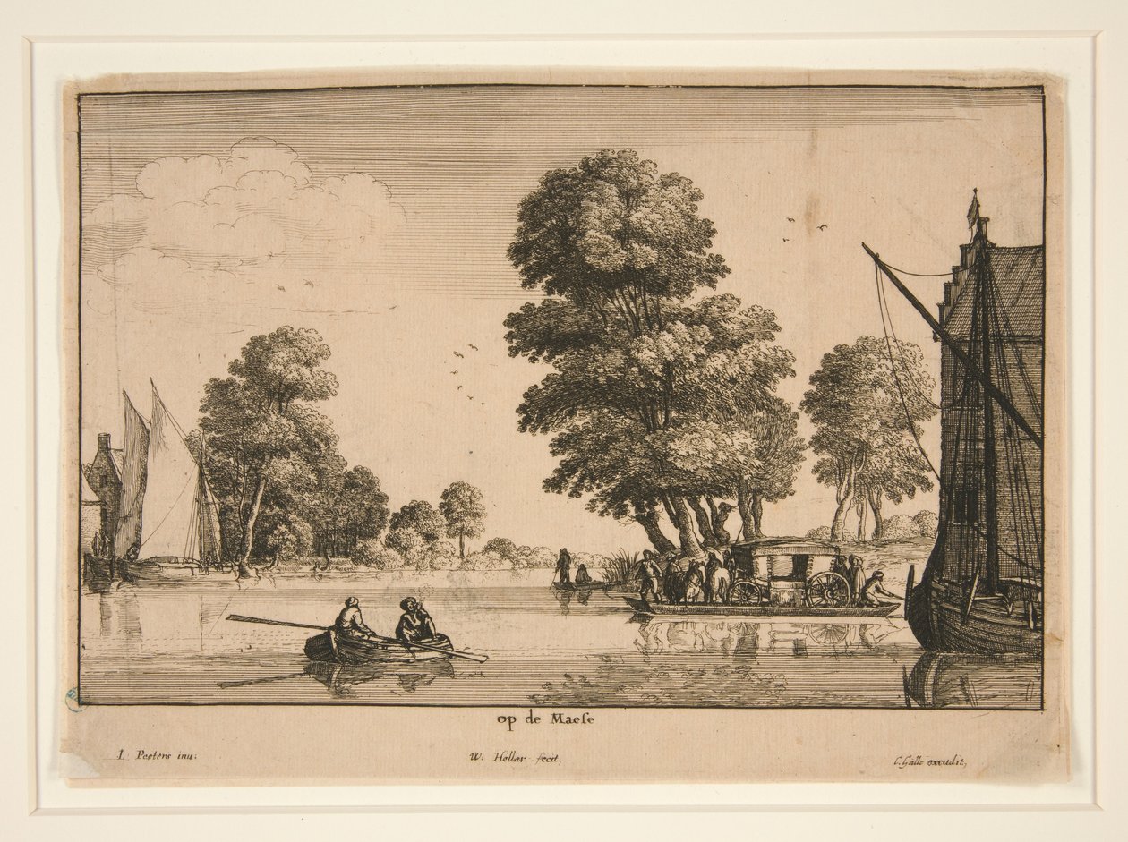 Na Mosele [Pohled na řeku] od Wenceslaus Hollar