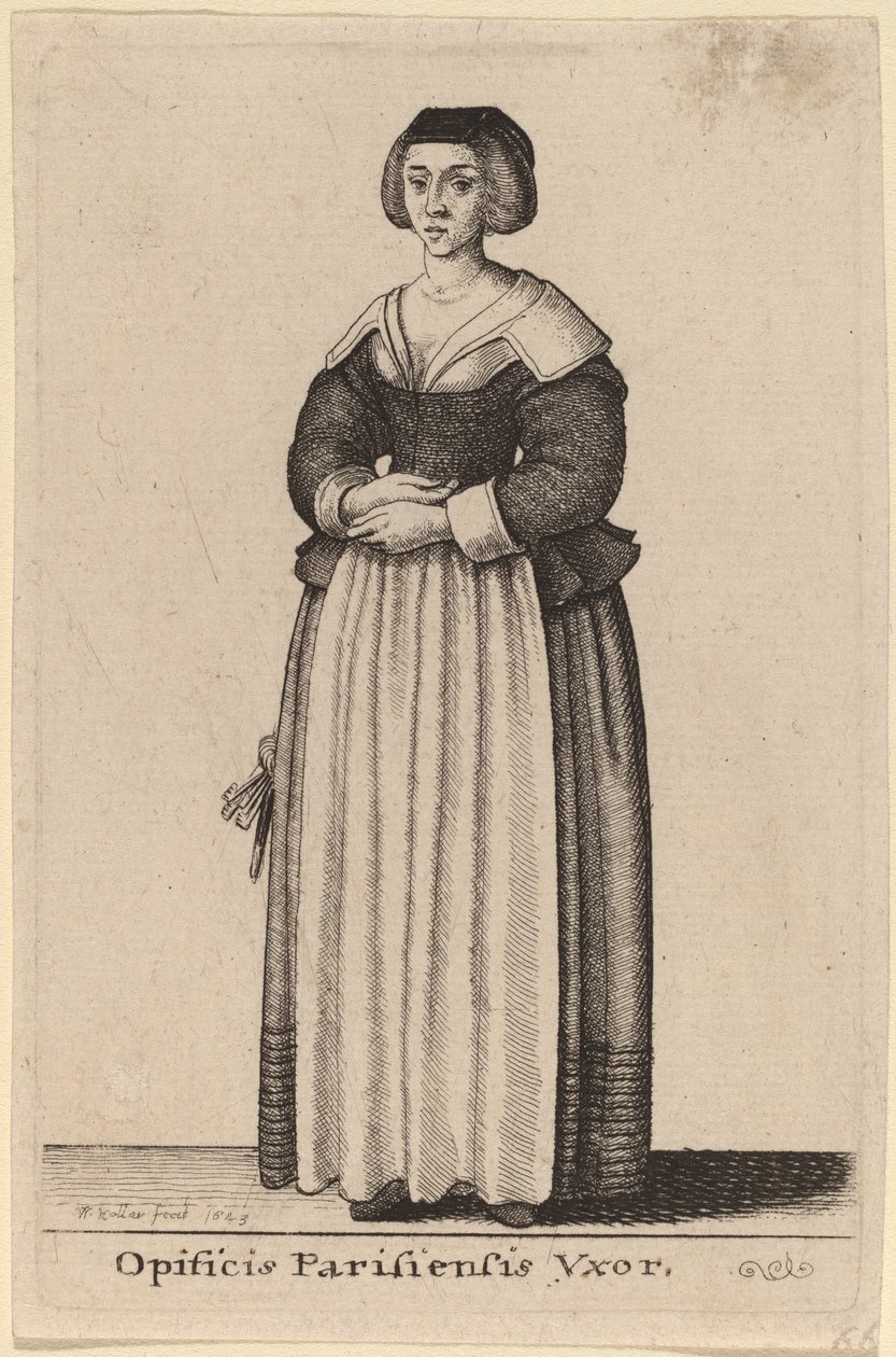 Manželka pařížského dělníka od Wenceslaus Hollar