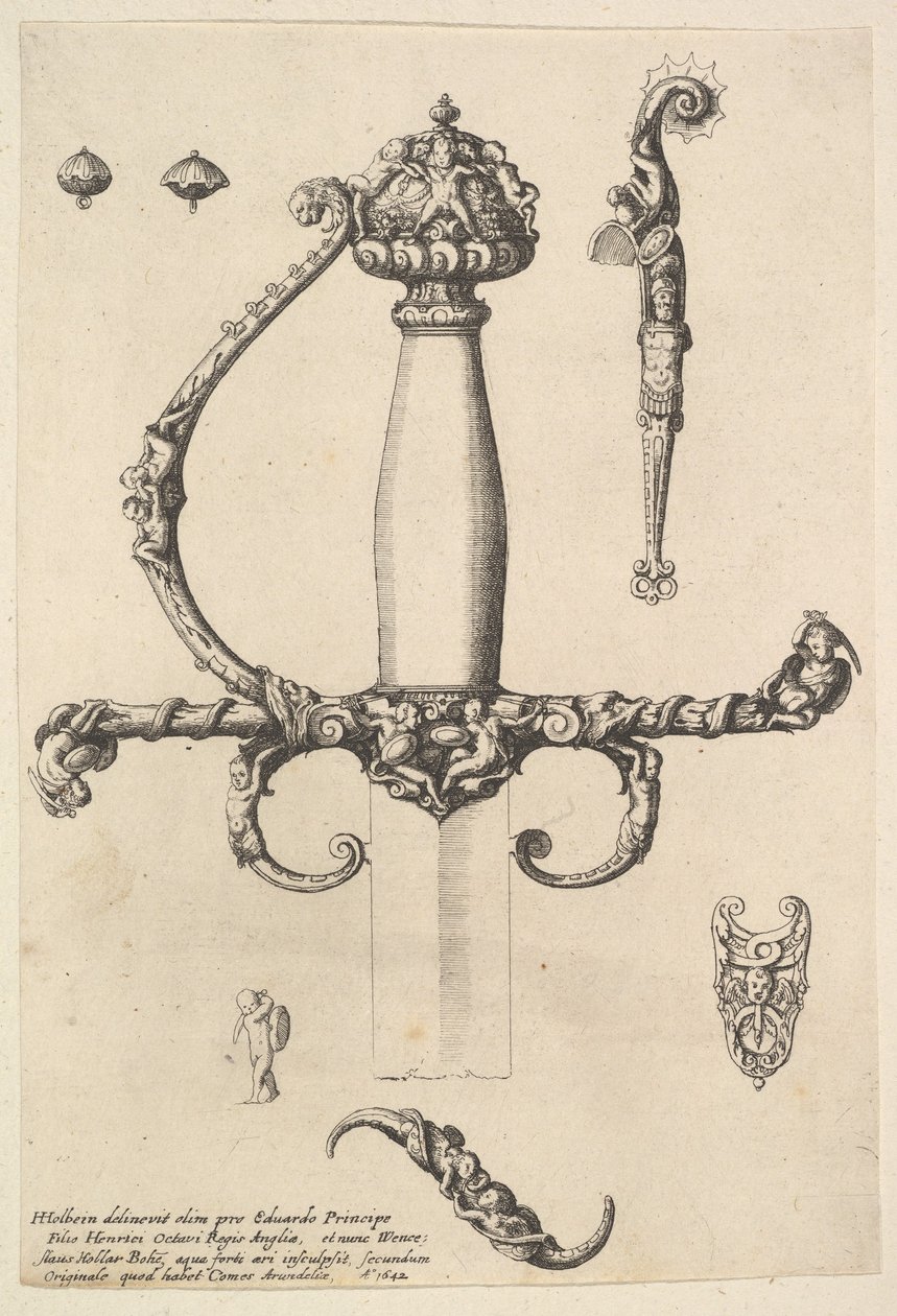 Ozdobná jílec meče, 1642. od Wenceslaus Hollar