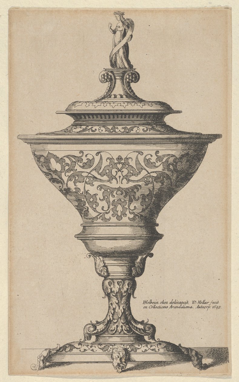 Zdobený pohár na nohách masek, 1645., 1645. od Wenceslaus Hollar