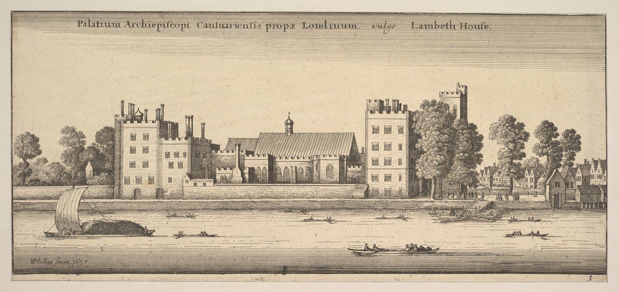 Palác arcibiskupa z Canterbury poblíž Londýna Lambeth House Lambeth House: P..., 1647 od Wenceslaus Hollar