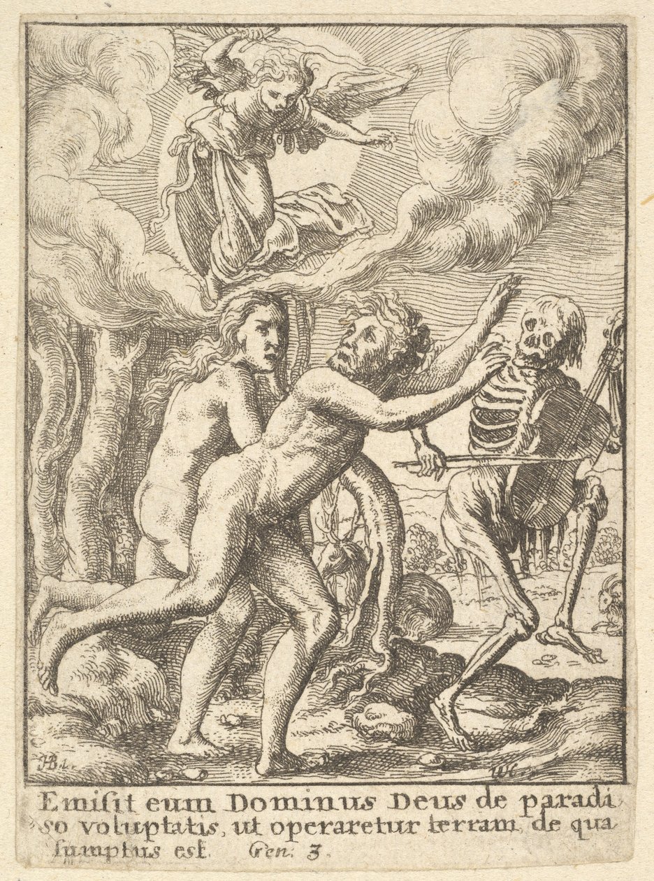Ztracený ráj, z Tance smrti, 1651. od Wenceslaus Hollar