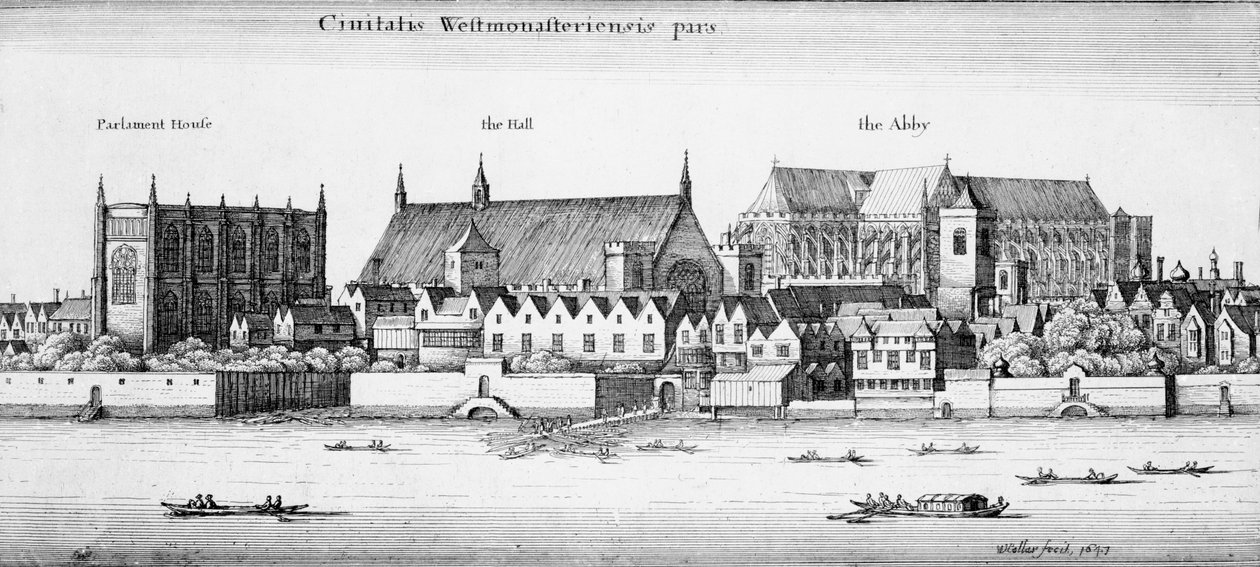 Část města Westminster, 1647 od Wenceslaus Hollar