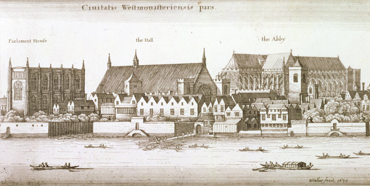 Část města Westminster, 1647 od Wenceslaus Hollar