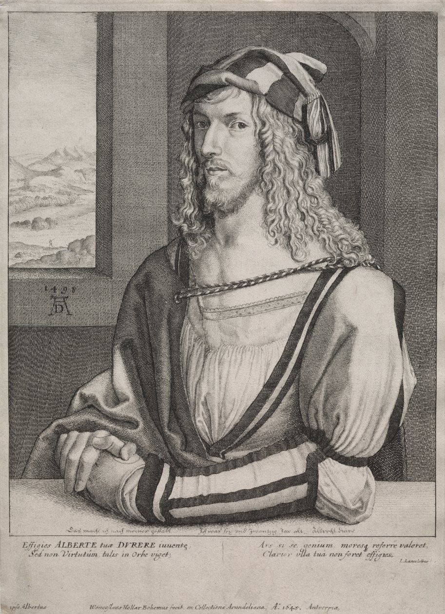 Portrét Albrechta Dürera ve věku 26 let od Wenceslaus Hollar