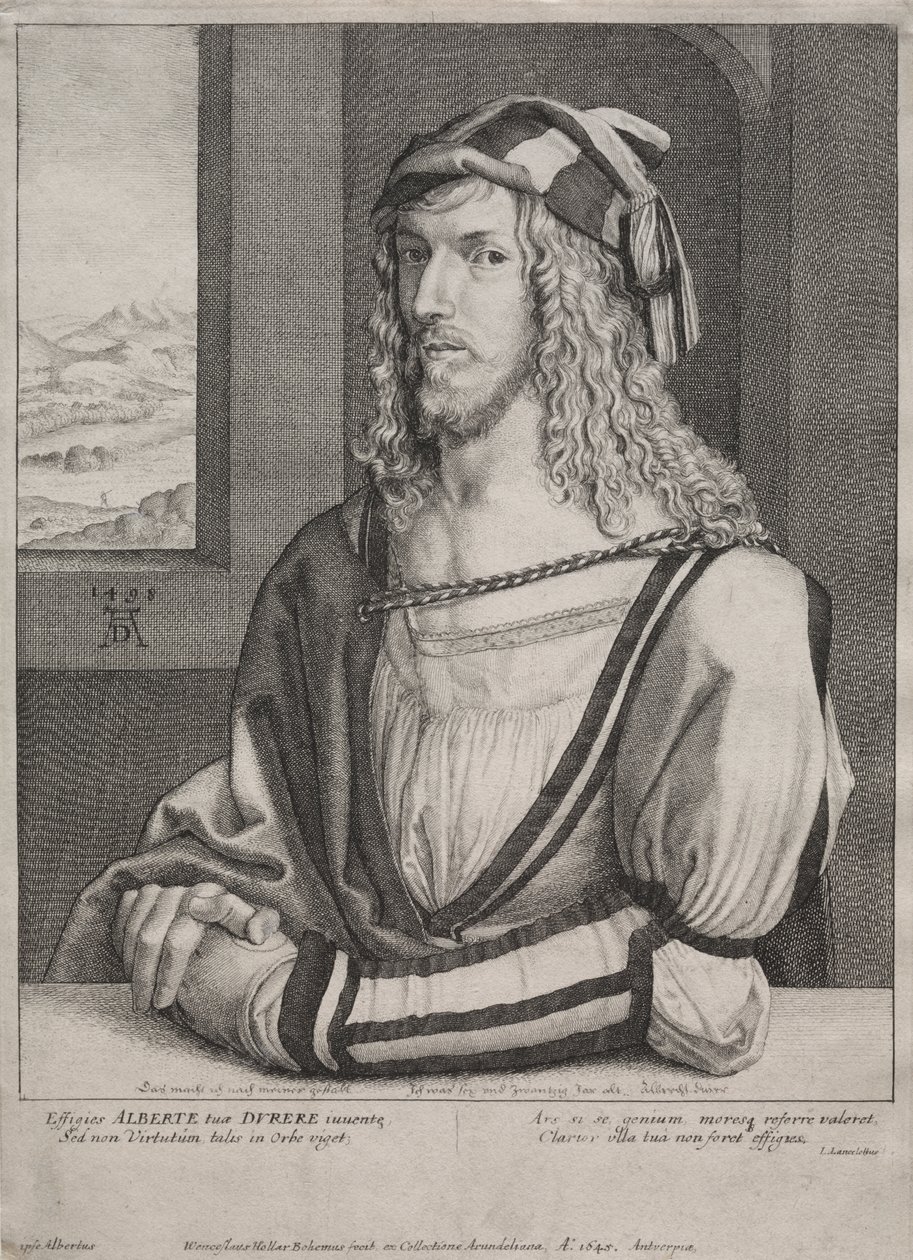 Muotokuva Albrecht Düreristä 26-vuotiaana od Wenceslaus Hollar