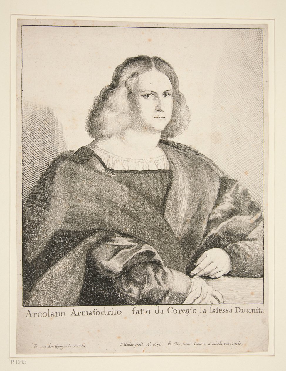 Portrét muže (Arcolano Armafodrito) od Wenceslaus Hollar