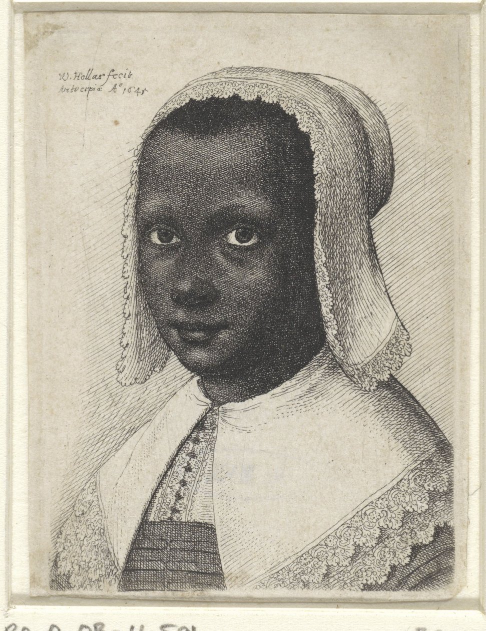 Portrét mladé černošky, 1645 od Wenceslaus Hollar