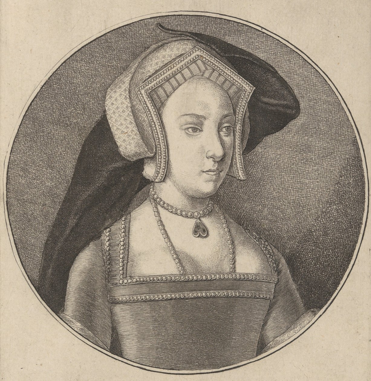Princezna Mary, dcera anglického krále Jindřicha VIII., 1647. od Wenceslaus Hollar