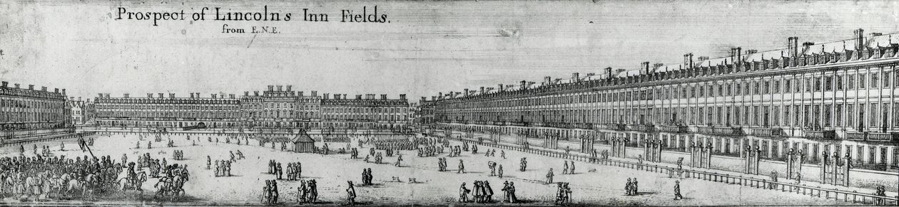 Prospect of Lincolns Inn Fields, kolem roku 1650 od Wenceslaus Hollar