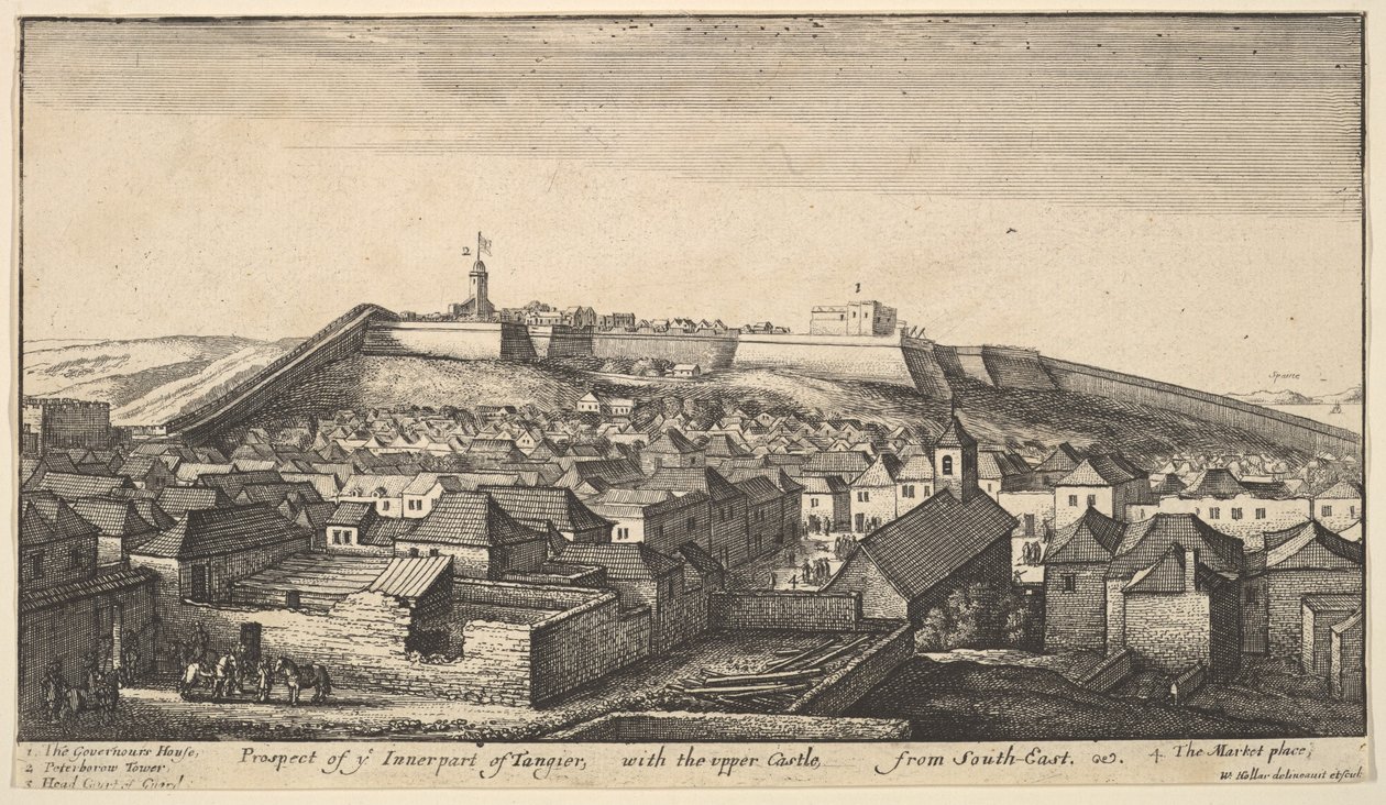 Vyhlídka na vnitřní část Tangeru, ca. 1670. od Wenceslaus Hollar