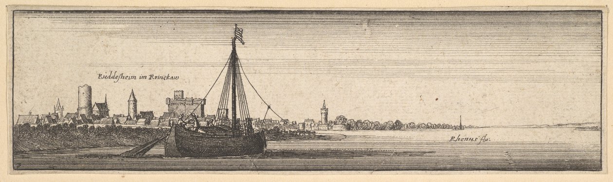 Rüdesheim, 1642-44. od Wenceslaus Hollar