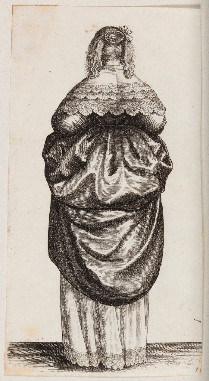 Žena viděná zezadu od Wenceslaus Hollar