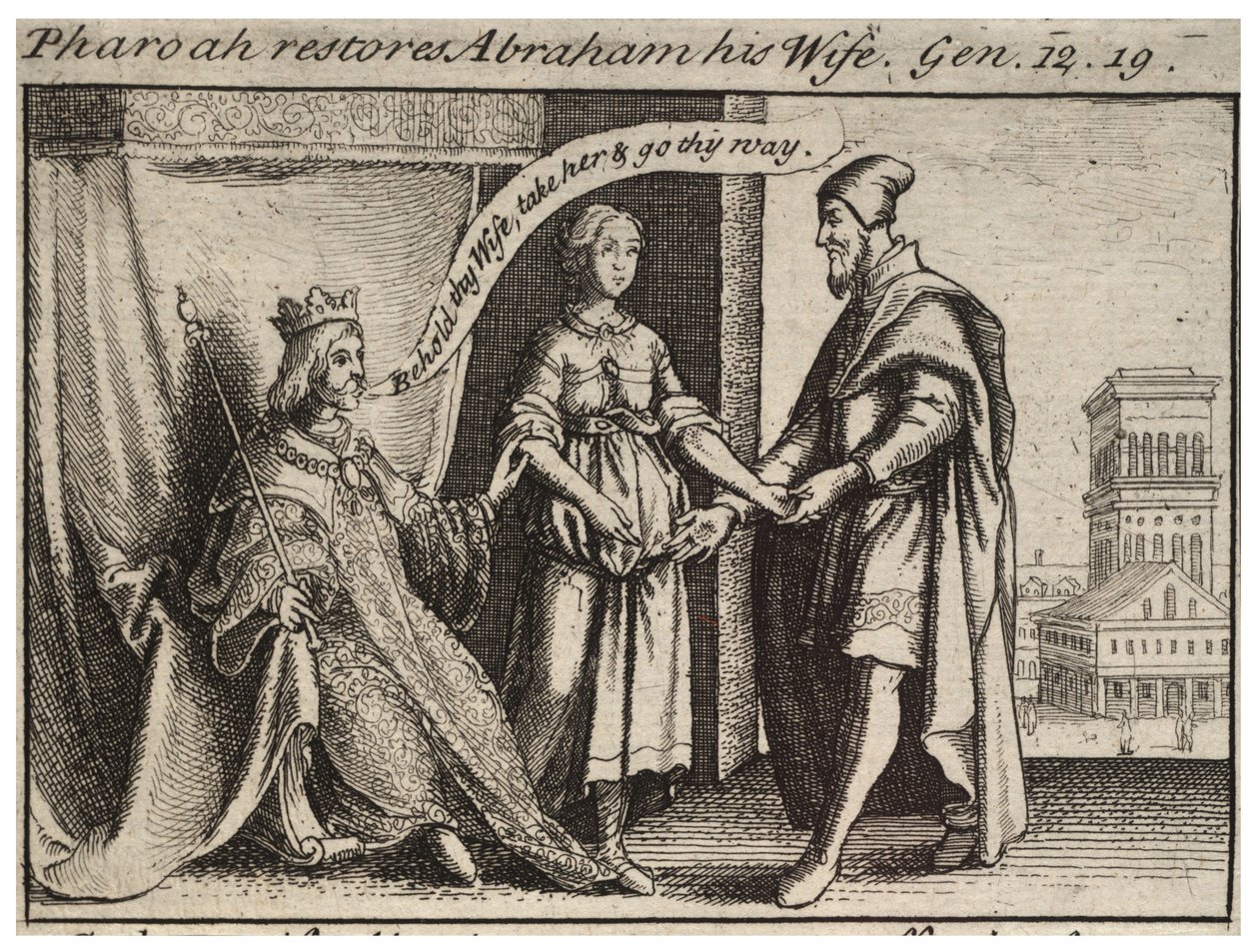 Sára se vrátila Abrahamovi. stát 2 od Wenceslaus Hollar