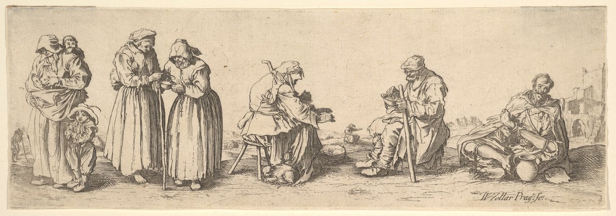 Šest mužů a žen žebráků, 1630. od Wenceslaus Hollar