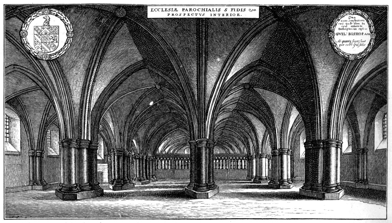 Kostel St Faiths v kryptě staré katedrály St Pauls, Londýn, 1657 1892. od Wenceslaus Hollar