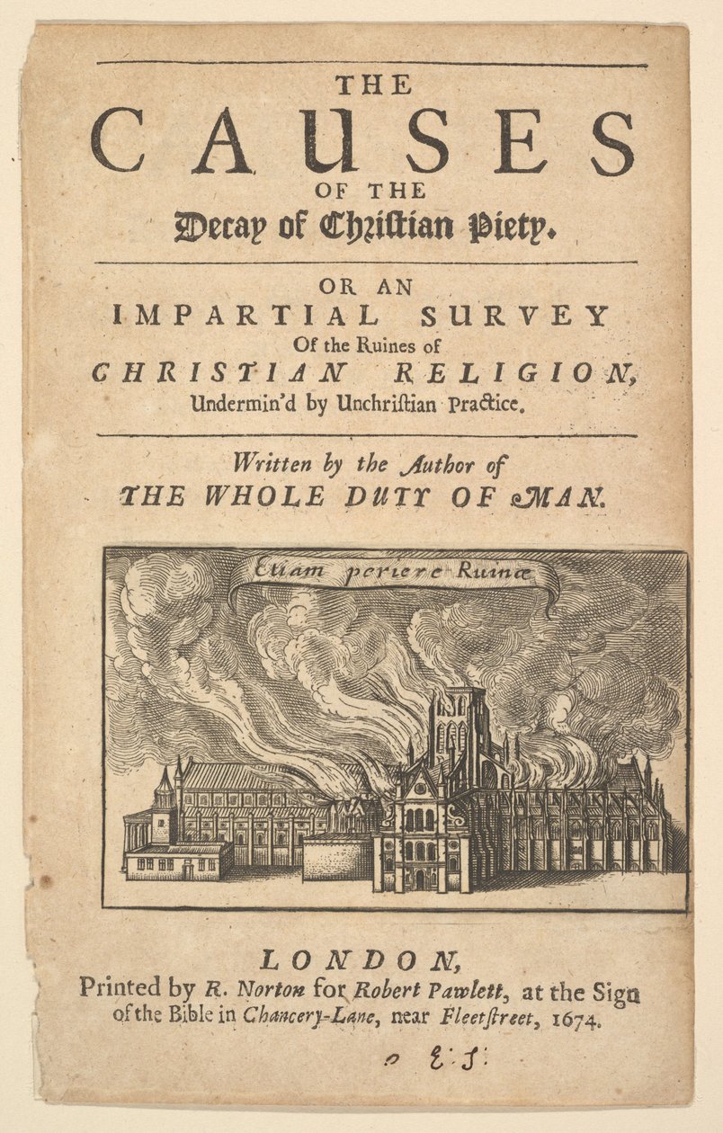 St. Pauls Burning, Lex ignea, 1671 nebo později. od Wenceslaus Hollar