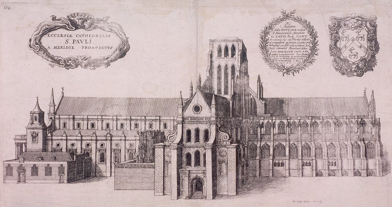 Stará katedrála svatého Pavla, Londýn, 1656 od Wenceslaus Hollar
