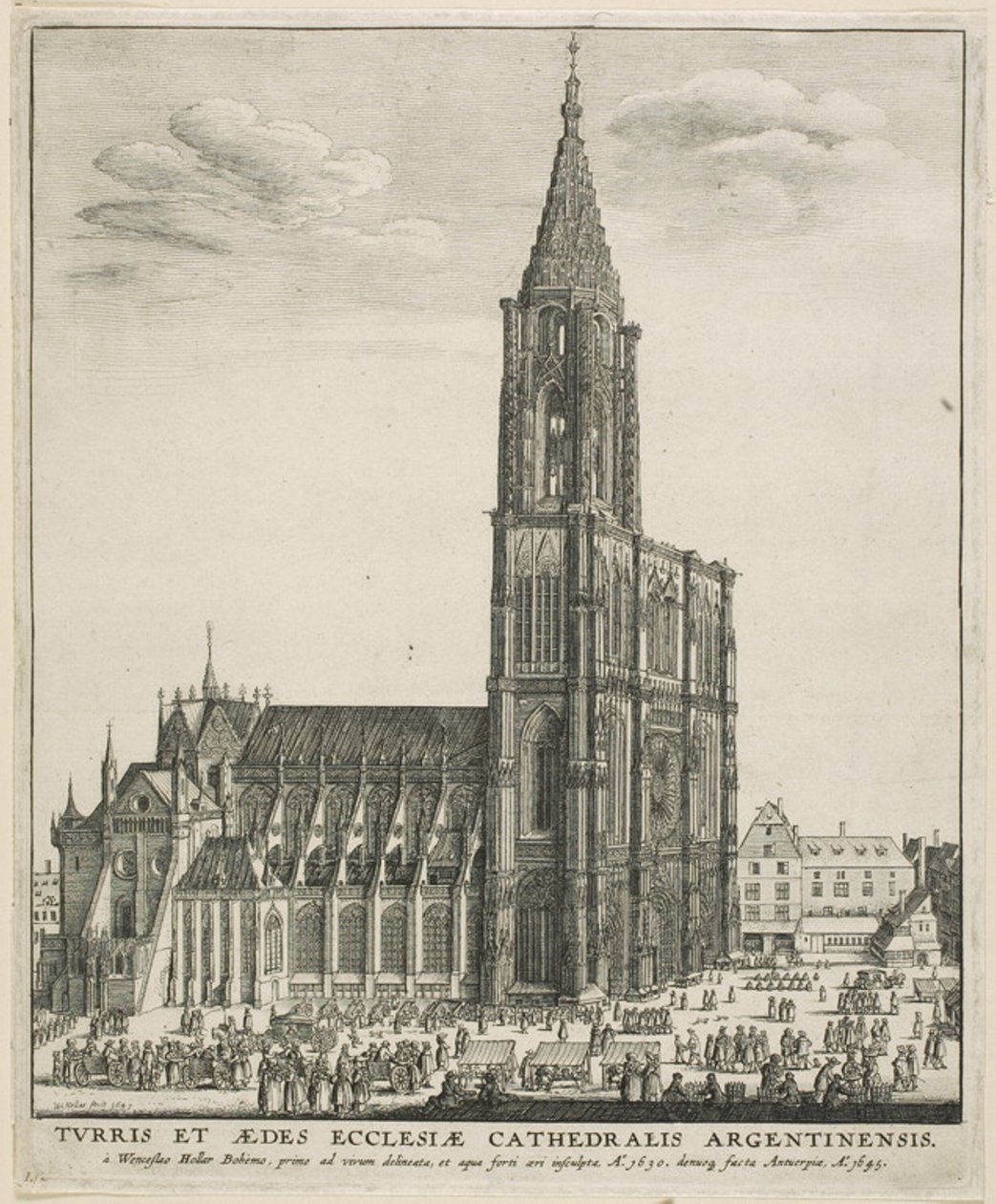 Katedrála ve Štrasburku od Wenceslaus Hollar