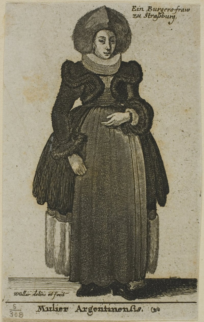 Žena ze Štrasburku od Wenceslaus Hollar