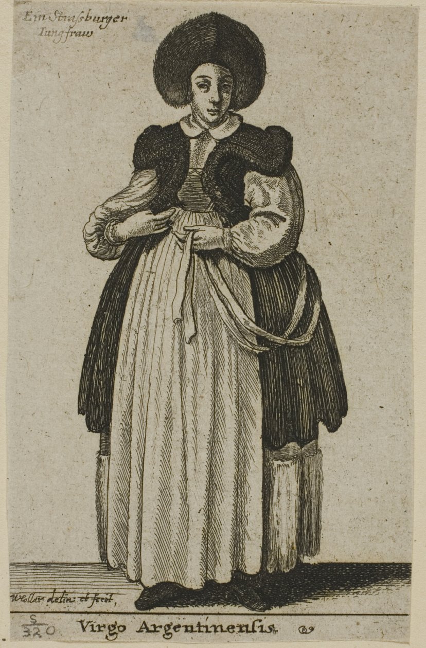 Žena ze Štrasburku od Wenceslaus Hollar