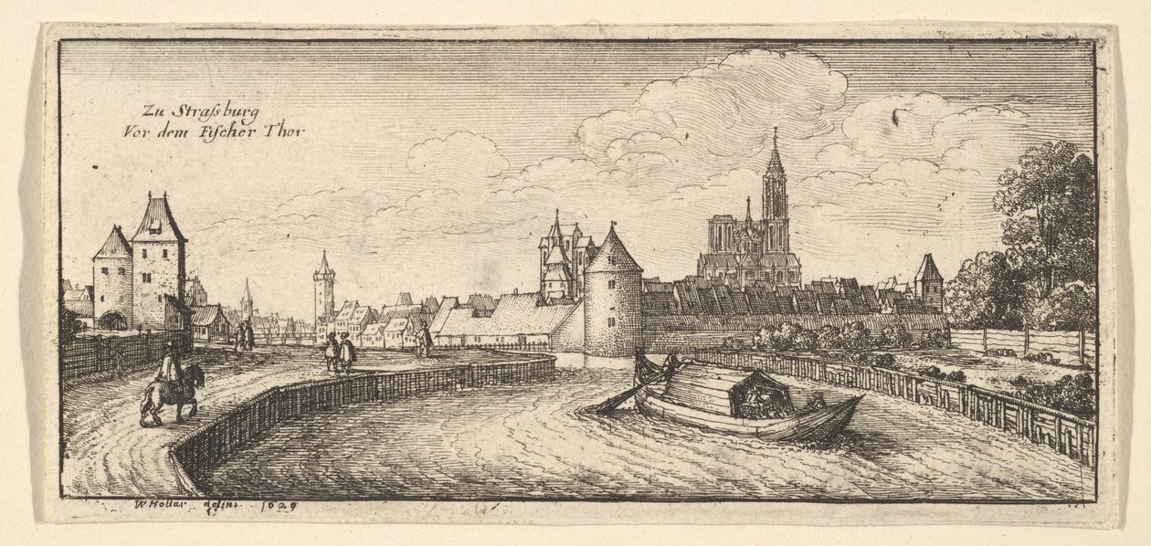 Štrasburk, z „Německých pohledů“ od Wenceslaus Hollar
